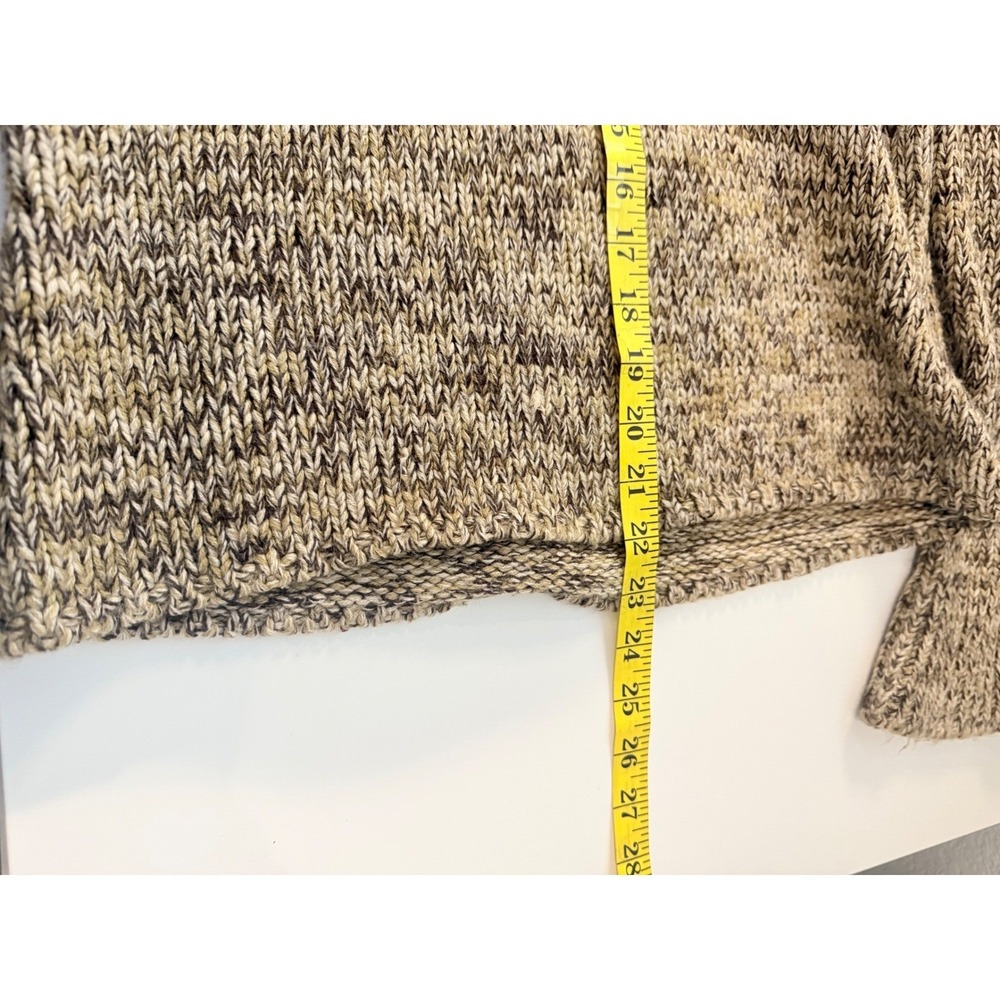 Lindsay Ruffle Collar Bell Sleeve Boho Cottagecore Chunky Sweater Womens Brown M - Picture 8 of 10